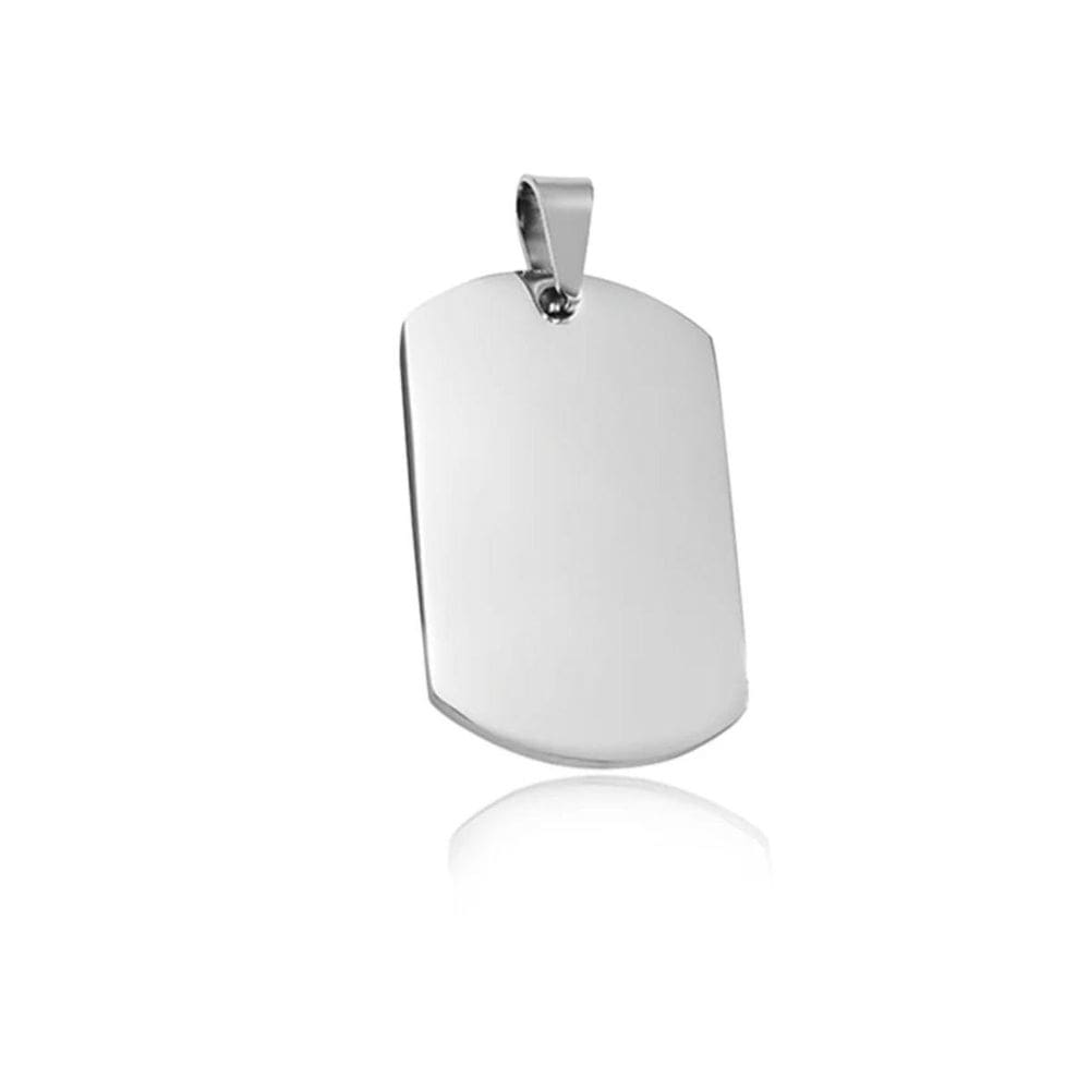 Pingente Militar Dog Tag Personalizado Aço Inox Prata