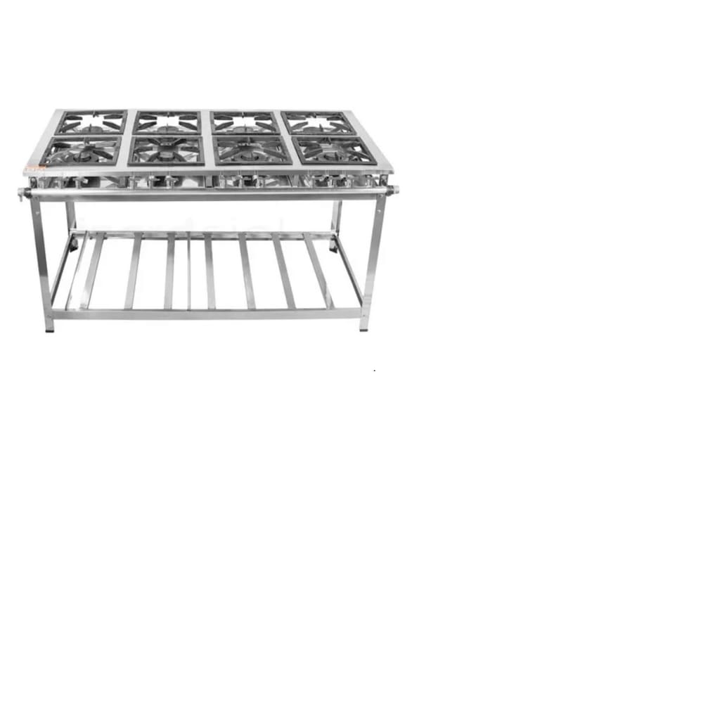 Fogão Industrial 8 Bocas 30x30 P7 em Aço Inox Leona