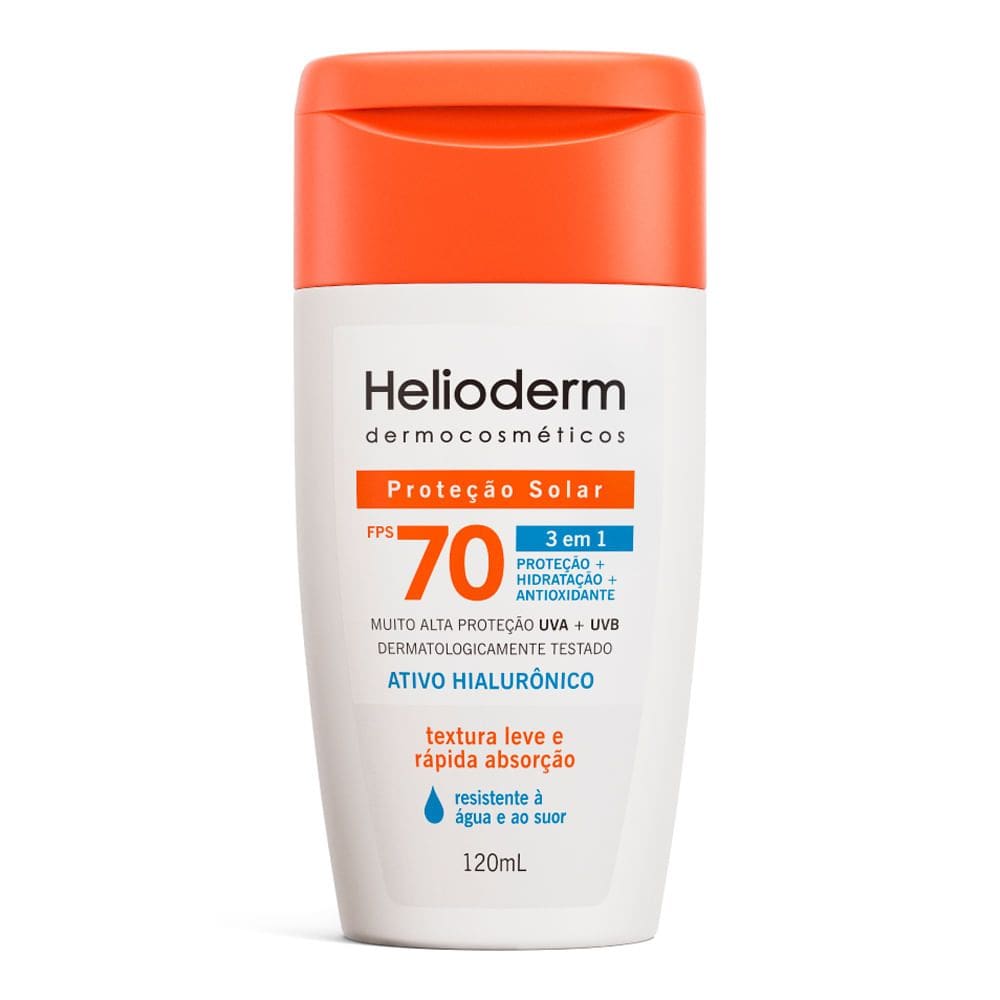 Protetor Solar Facial Helioderm 3 em 1 FPS 70 120g