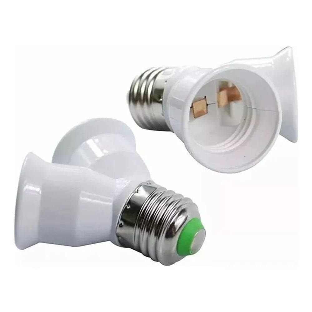 3X 5 Bocal Soquete Duplo Adaptador Tipo Y Duas Lampadas E27