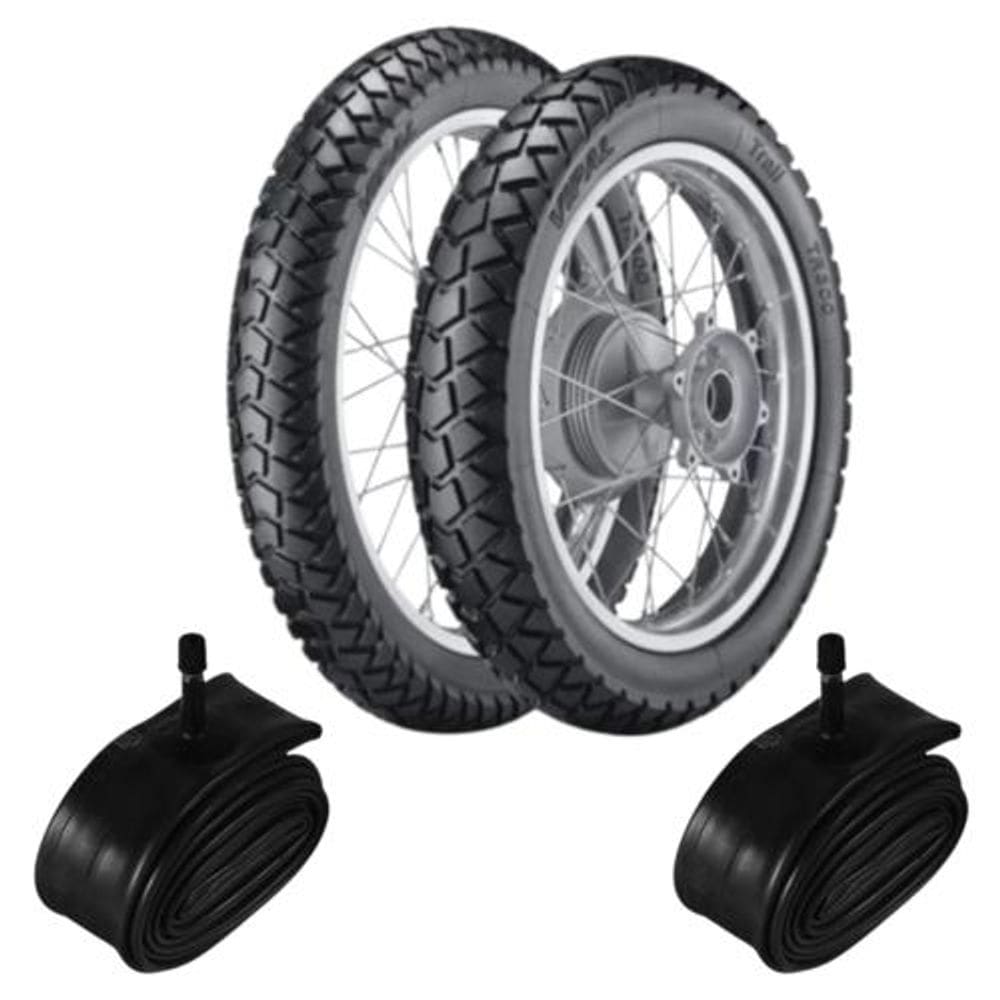 Kit Pneu Biz 100 125 60/100-17 + 80/100-14 Tr300 Vipal + Câmara