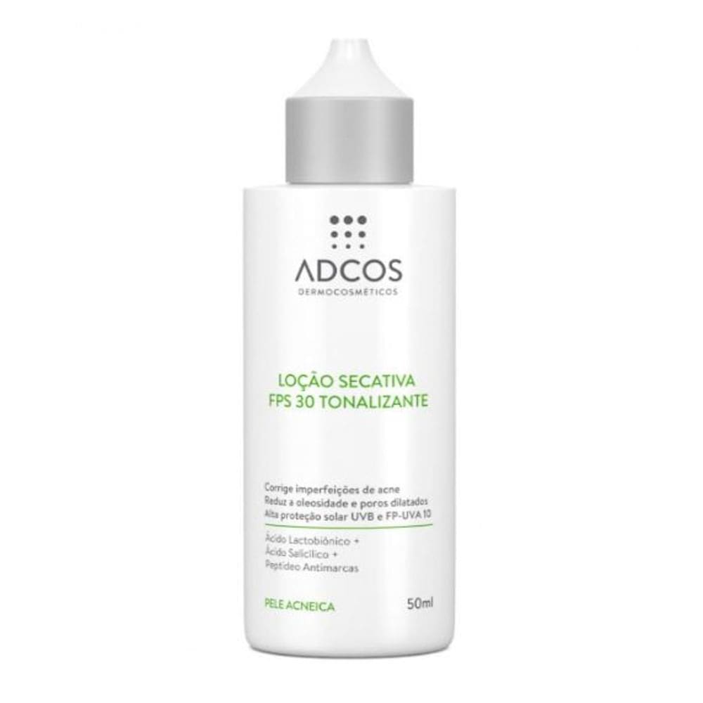 Acne Solution Adcos Loção Secativa FPS 30 Tonalizante 50ml