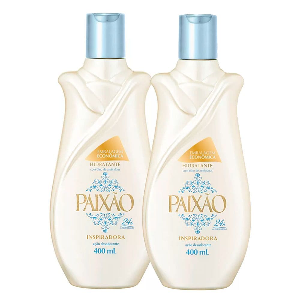 Kit 2 Hidratante Paixão Inspiradora com Óleo de Amêndoas ação desodorante 400ml