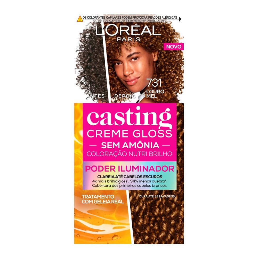 Tintura Casting Creme Gloss Sem Amônia L`oréal Paris Poder Iluminador Cor 731 Louro