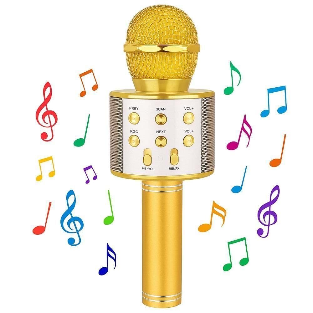Microfone Karaoke Portatil Infantil Bluetooth Sem Fio Alto Falante Show Festa Escola Youtuber