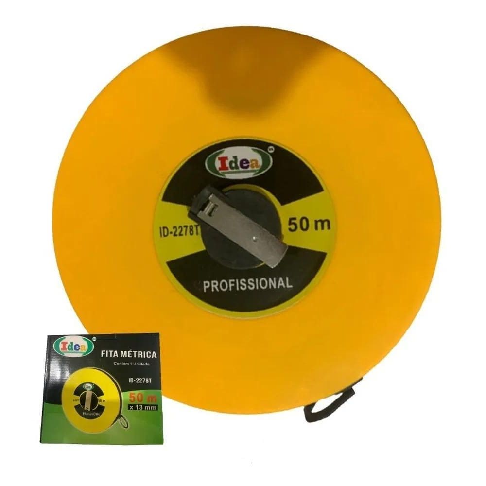 3X Trena Longa Fita Métrica De Vidro 50 Metros Fechada