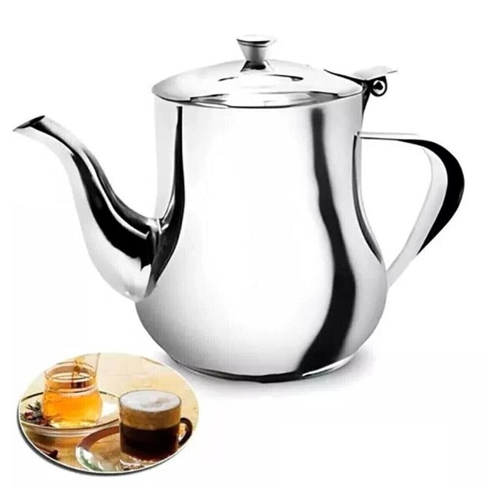 Bule De Inox 280Ml Cafe Cha Leite Agua Quente Oleo Leiteira Alca Tampa Mini Cafeteira Vintage Leiteira Prata
