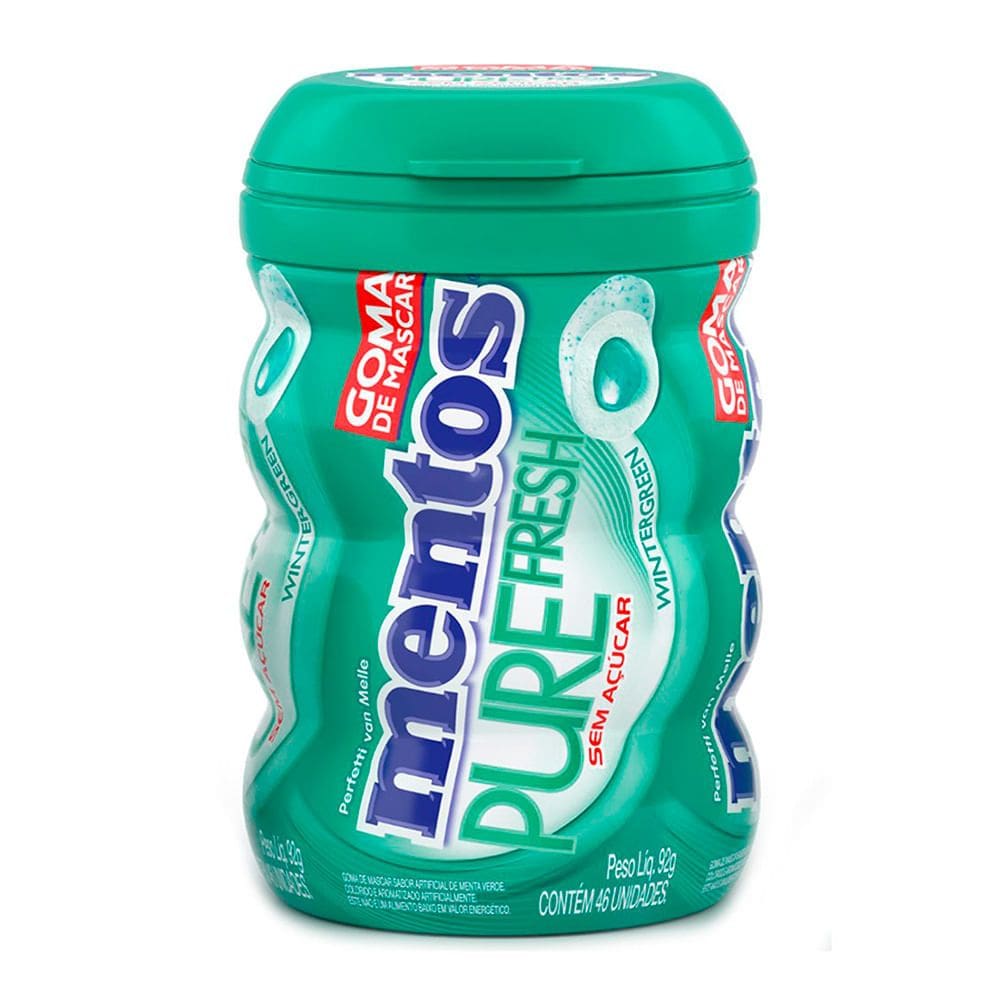 Chiclete Mentos Pure Fresh Wintergreen Sem Açúcar 92g
