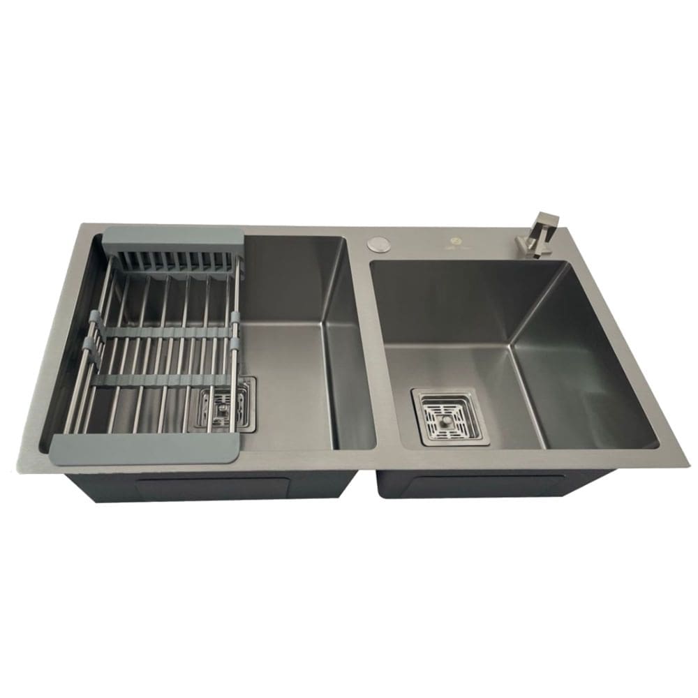 Cuba Gourmet Quadrada Dupla de Aço Inox Escovado 78x43x23cm com Acessórios - CUB-008 - STILLUS HOME