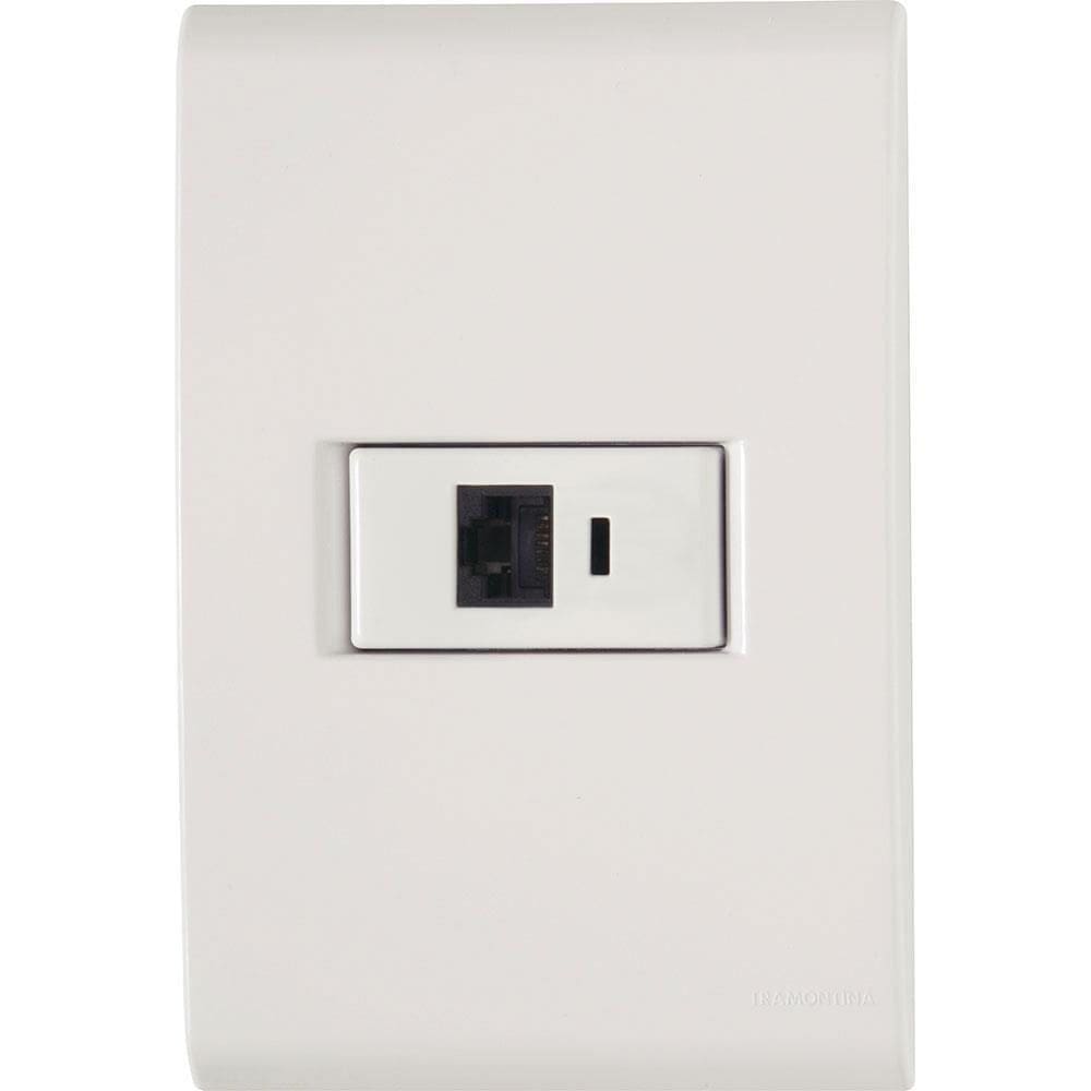 Conjunto Liz Branco 4x2 com 1 Tomada para Telefone RJ11 - 57170019 - TRAMONTINA