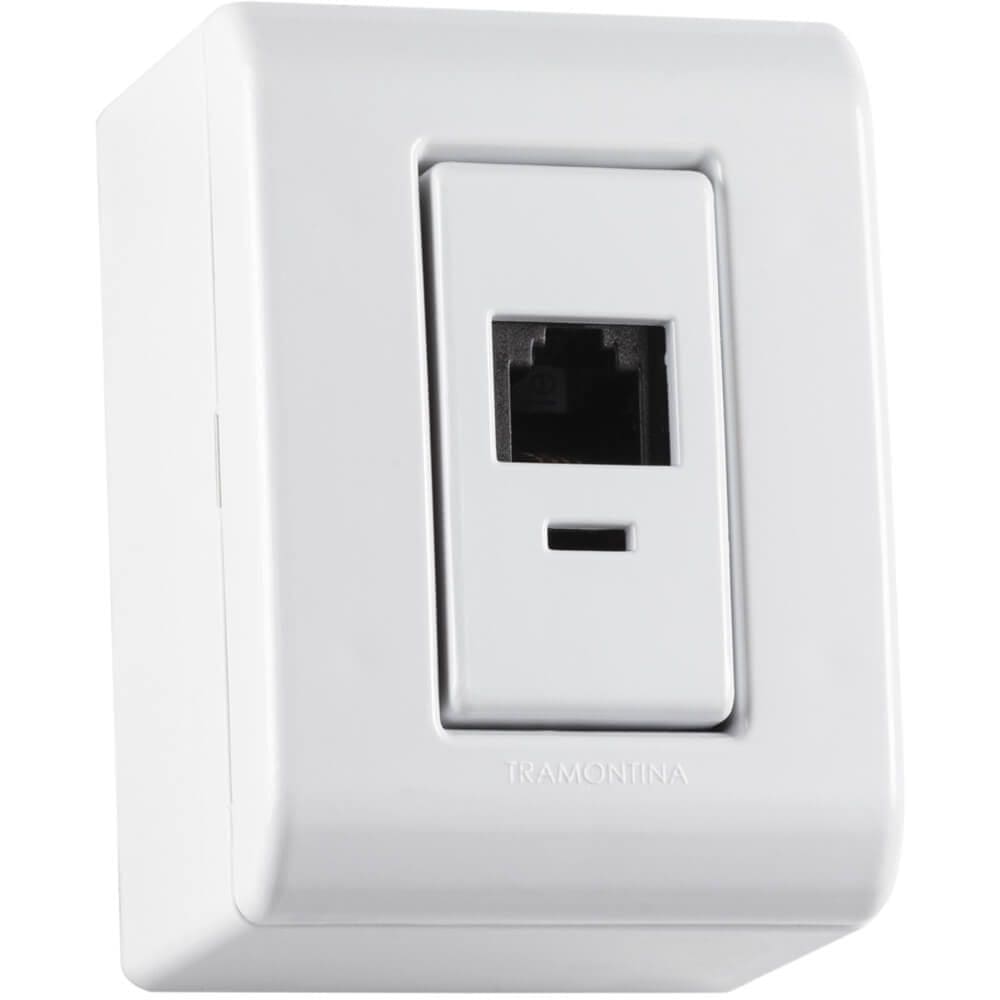 Caixa de Sobrepor Lizflex com 1 Tomada RJ11 Branca - 57304010 - TRAMONTINA