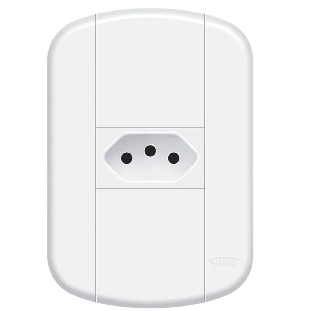 Tomada Fame com Placa 4x2”” Padrão 2P+T 10 Ampères Blanc - 112.3914.4 - FAME