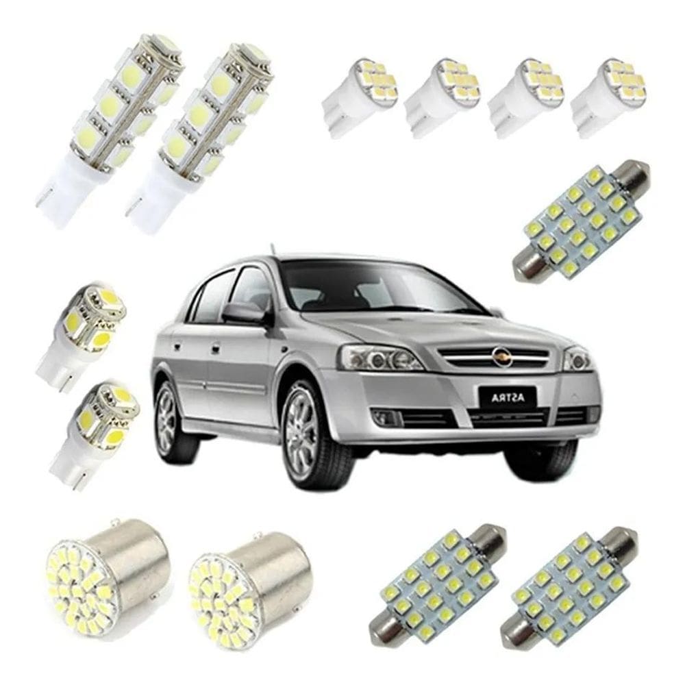 Kit Lampadas Led Astra Pingo Teto Ré Luz Torpedo Placa