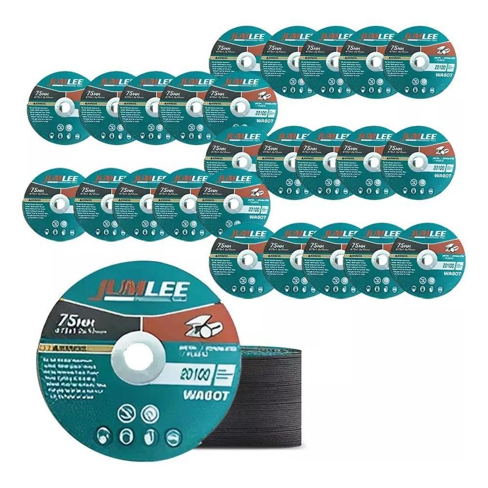 Kit 25 Disco Corte Abrasivo Fino Para Rebarbadora 75Mm Full