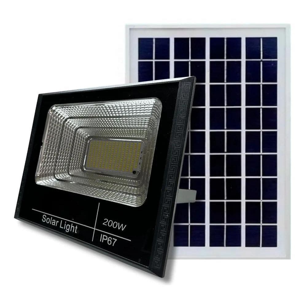 Lampada De Led Solar 200W Holofote Refletor Fotocélula