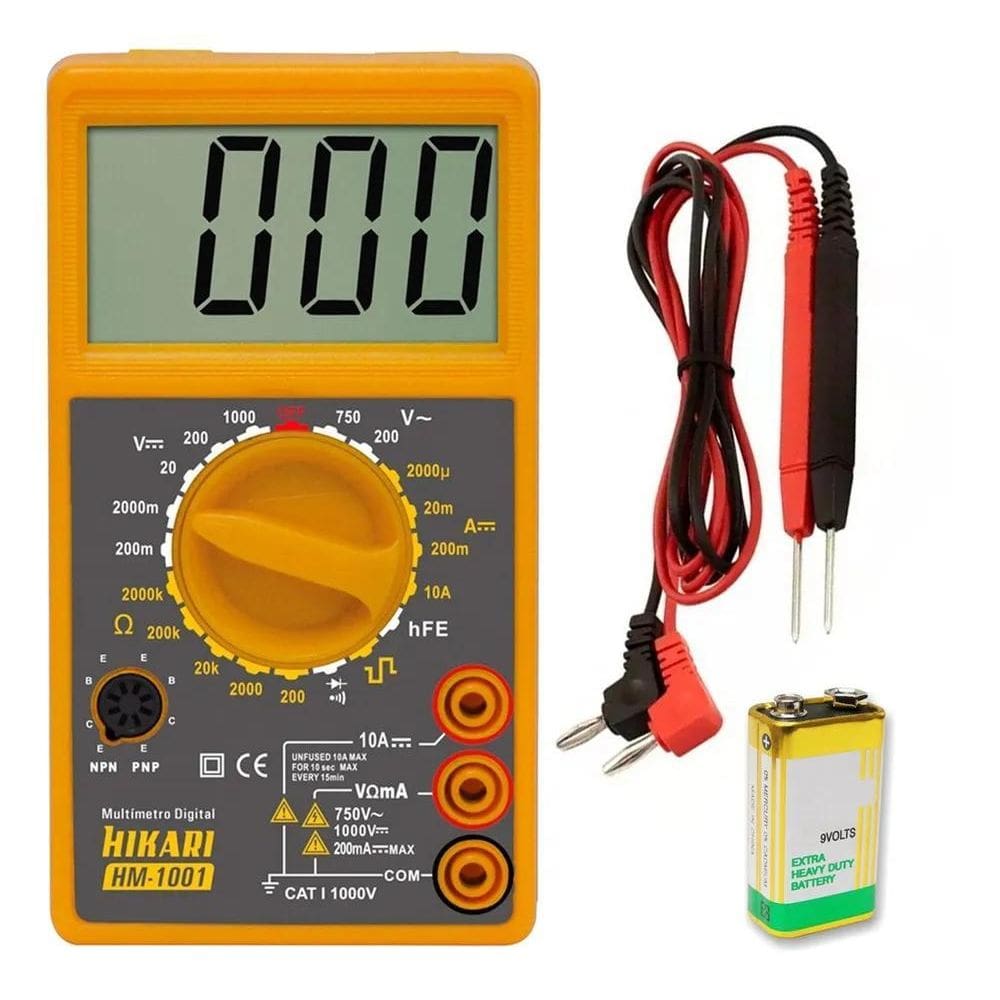 Multímetro Digital Hikari Hm 1001 Beep Continuidade Lcd