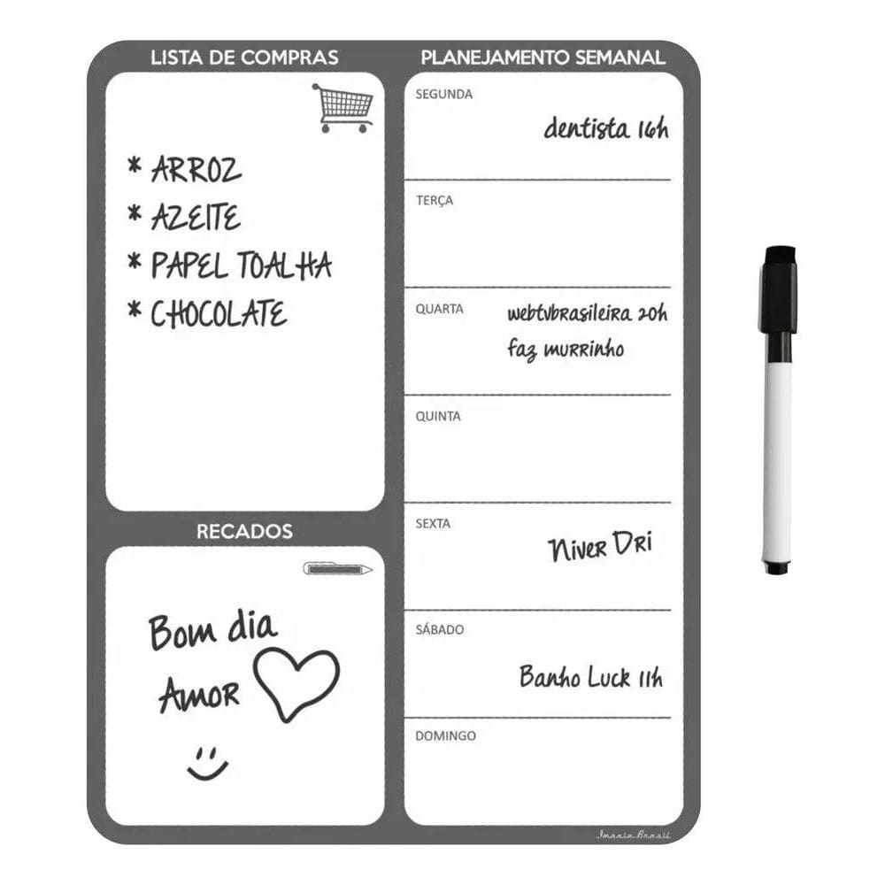 Ímã De Geladeira Planner Calendário Semanal Recados Magnétic