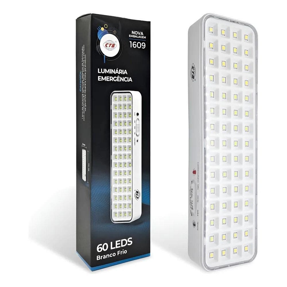 Lâmpada Luminária Emergência 5W 60 Leds Bivolt Recarregável