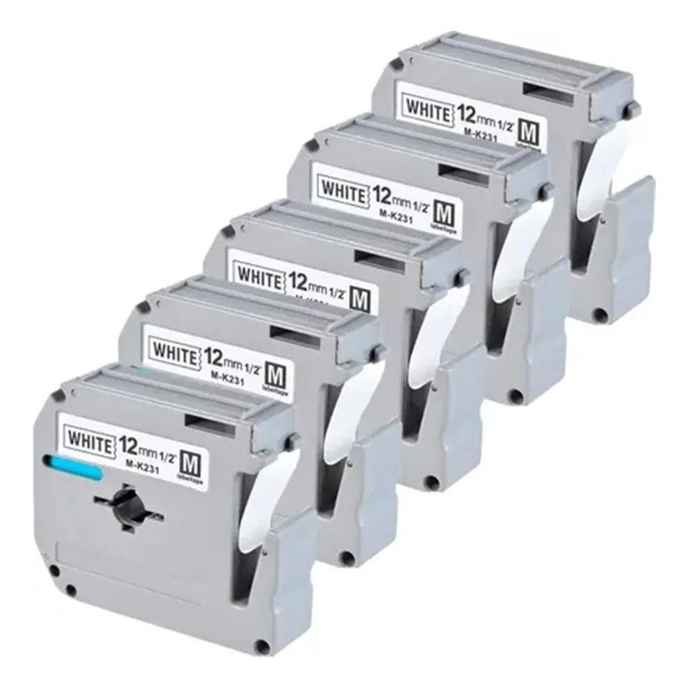5X Fita Para Rotulador Pt-M95Wt Pt-M95Bk Mk231 M-231 M-K231