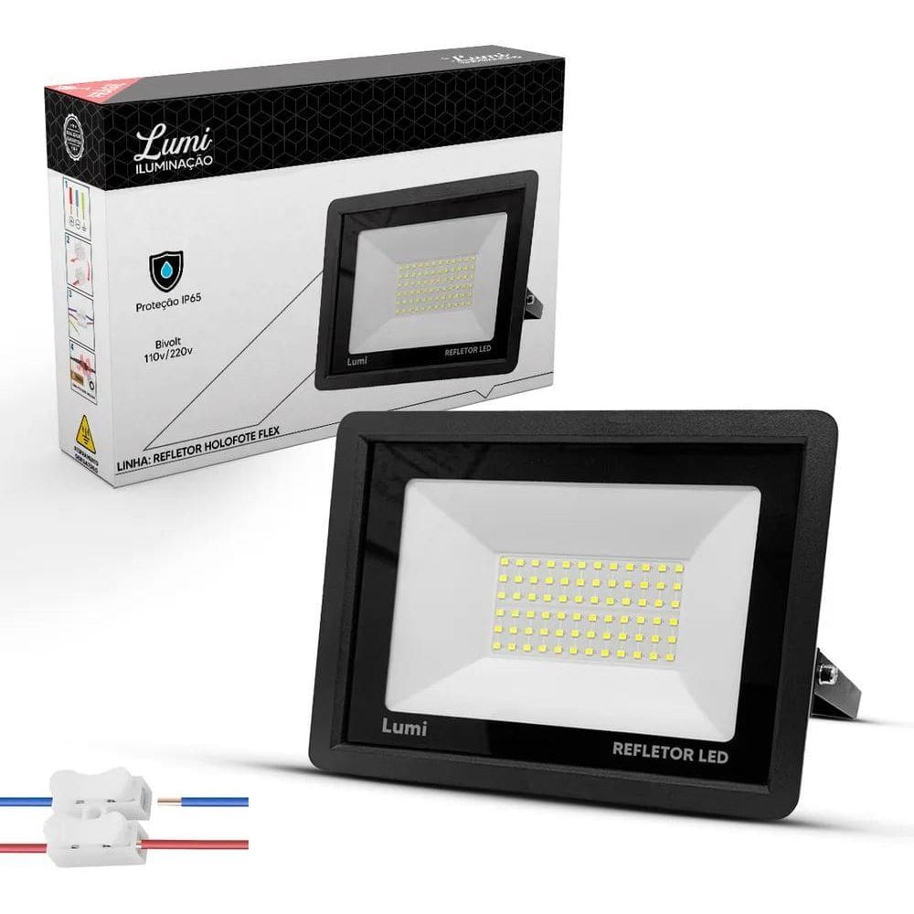 Refletor Holofote Led 200W Smd Branco Frio Bivolt Ip67 Cor D