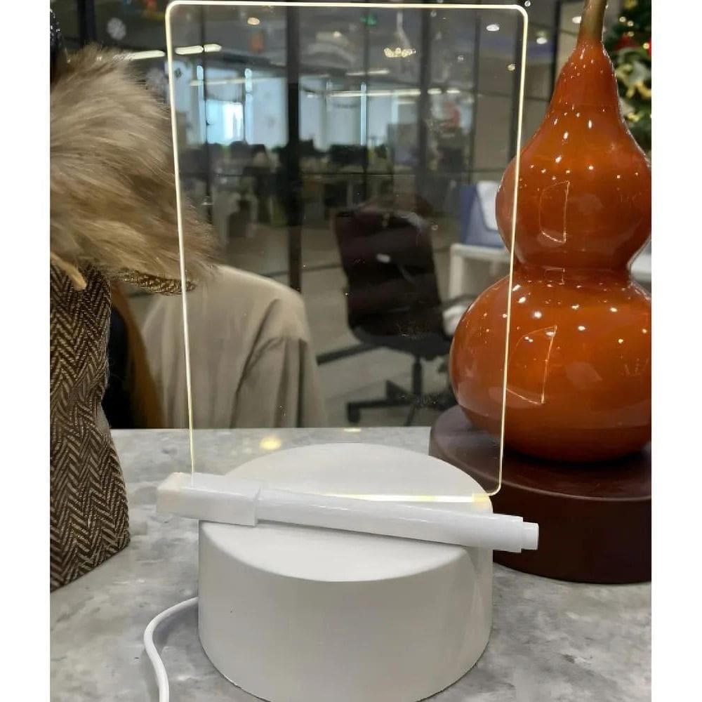 Luminária Abajur Luz Led 3D Escrever Tipolousa + Caneta Reta