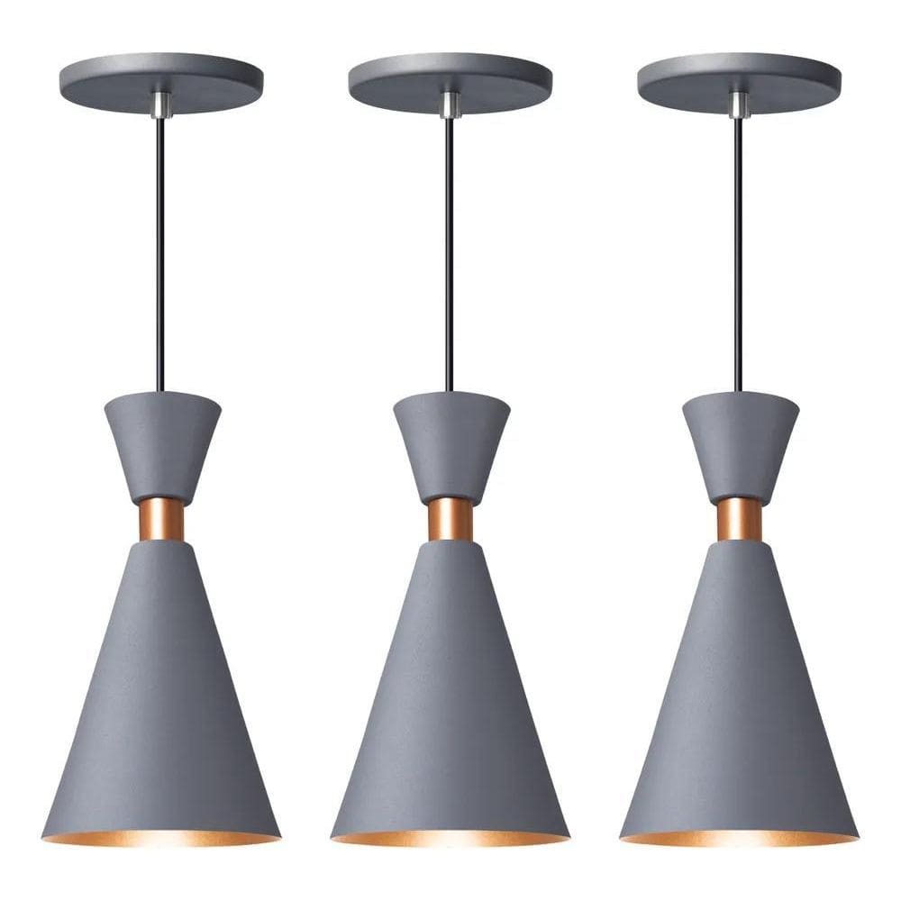 3X Iluminar Ambiente Kit 3 Luminária Pendente Mini Pequim 24