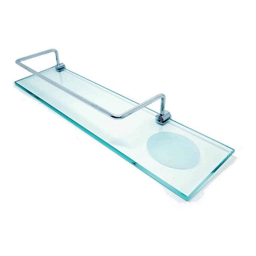 3X Porta Shampoo Com Saboneteira Em Vidro Incolor  40 Cm