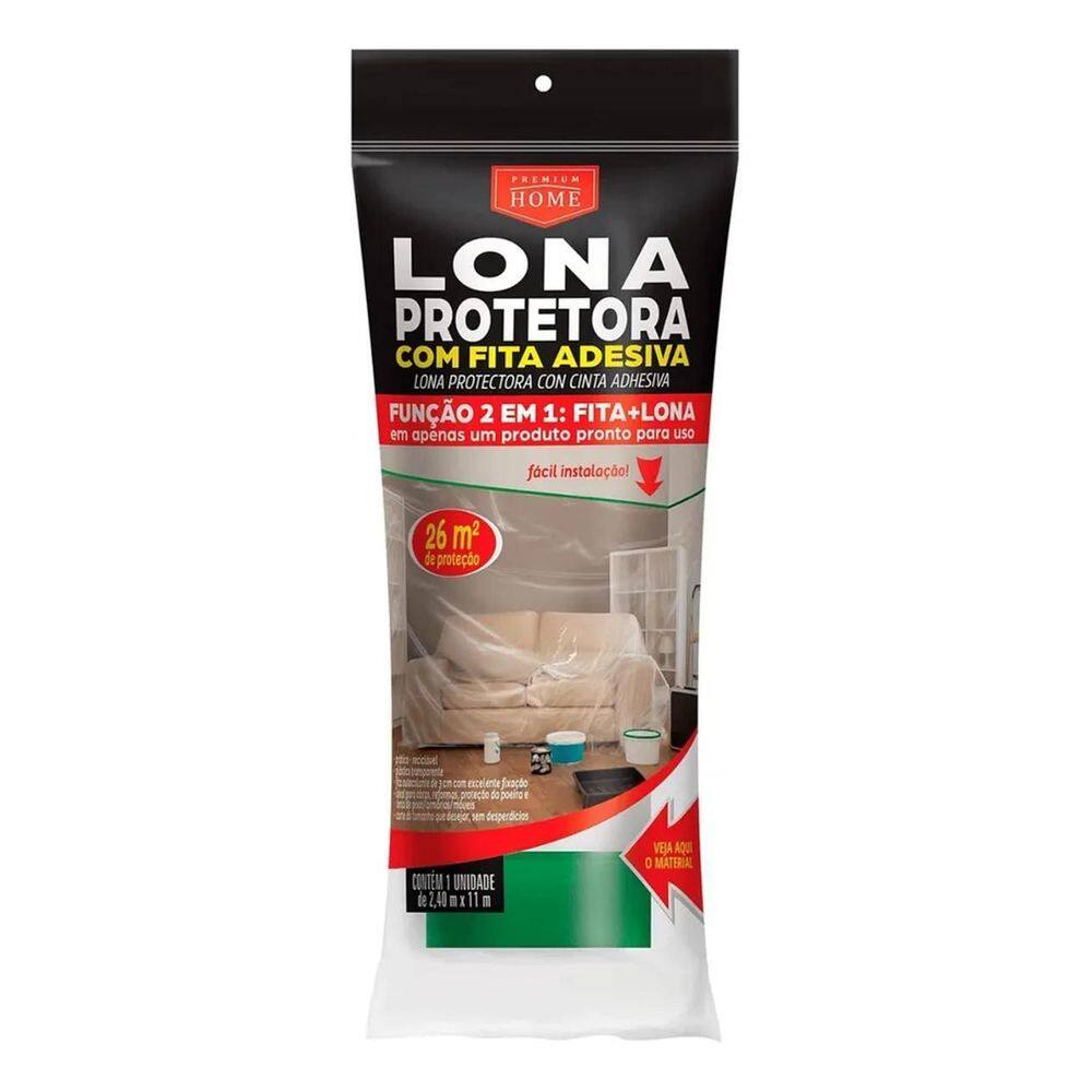 3X Lona Protetora Com Fita Adesiva Reforma Construção Pintur