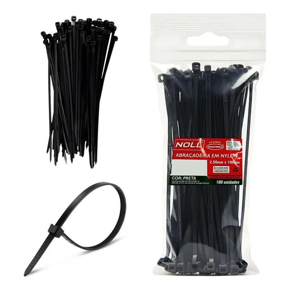 3X Kit 100 Abraçadeira Nylon Enforca Gato 2,5Mm X 100Mm Lacr