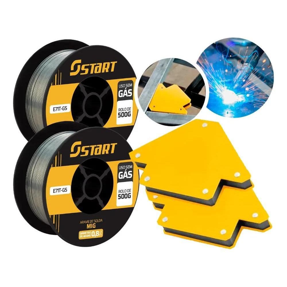 3X Kit 2 Arame Solda Mig Uso Sem Gás 0,8Mm 0.5Kg E71T-Gs Sta