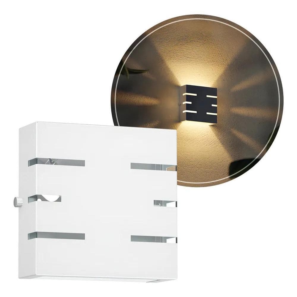 Arandela Slim 2 Fachos 6 Frisos Externo Muro Parede Cor Bran