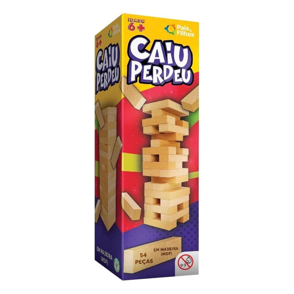 Jogo Caiu Perdeu Torre Madeira Equilíbrio Brinquedo Pais & F