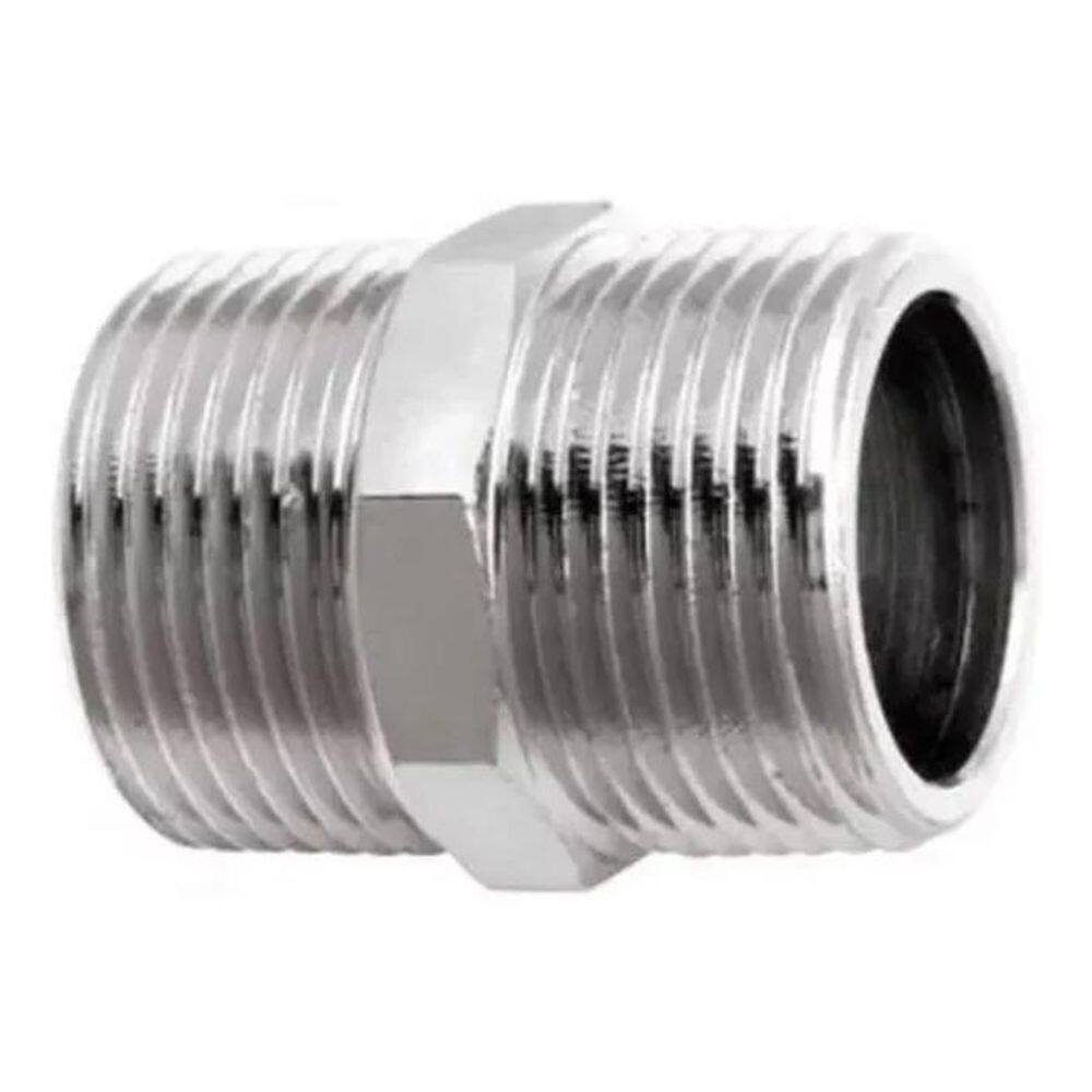Niple Sextavado 1/2 X 1/2 Metal Para Flexível / Engates