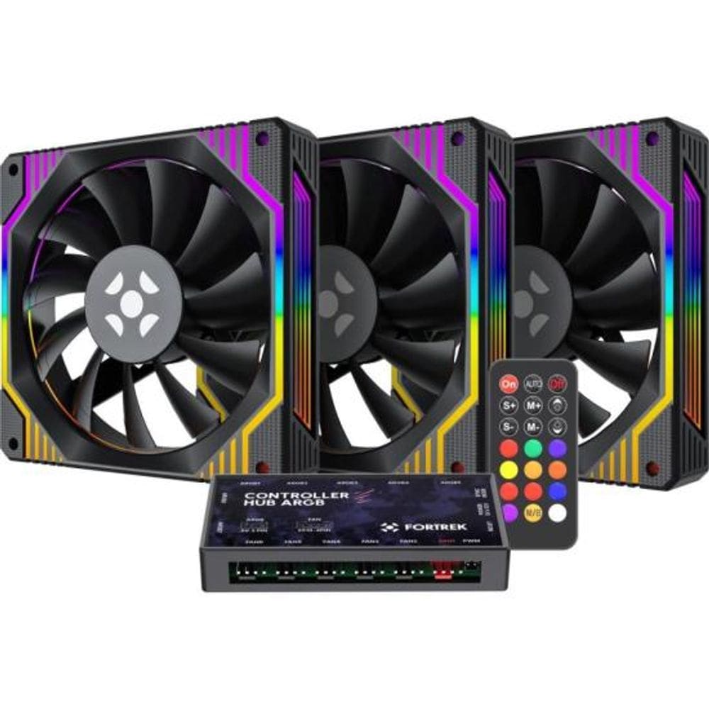 Kit Cooler Fan ARGB Fortrek Frosty Controladora/Controle