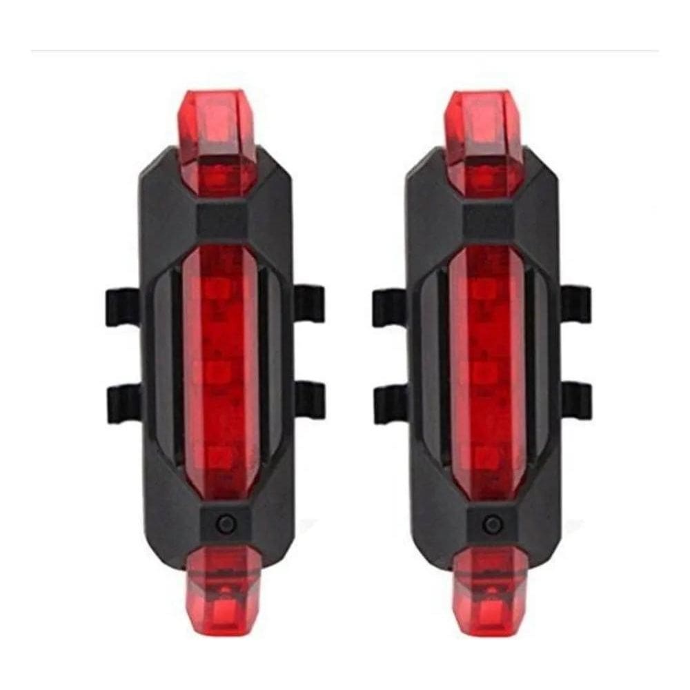 Par Lanterna Led Bike Traseira Recarregável 4 Variações
