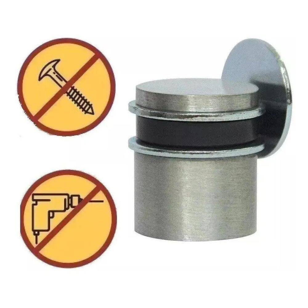 Prendedor Magnético Para Porta Fixação Sem Furos Escovado