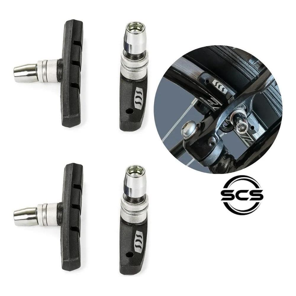 2 Pares Sapata Pastilha De Freio Bike Scs V-Brake 68 Mm Mtb