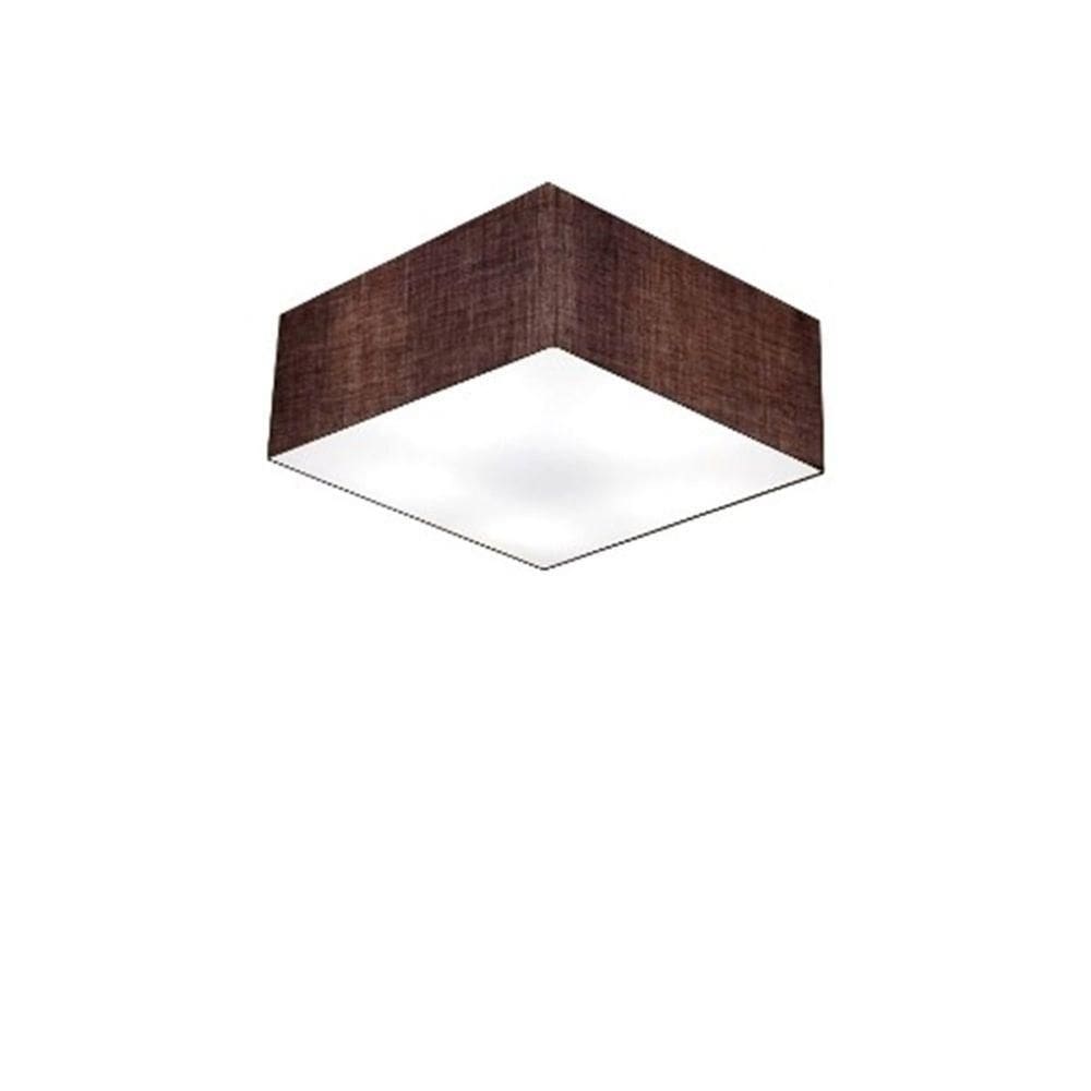 Plafon Quadrado Md-3000 Cúpula Em Tecido 12/25x25cm Café - Bivolt