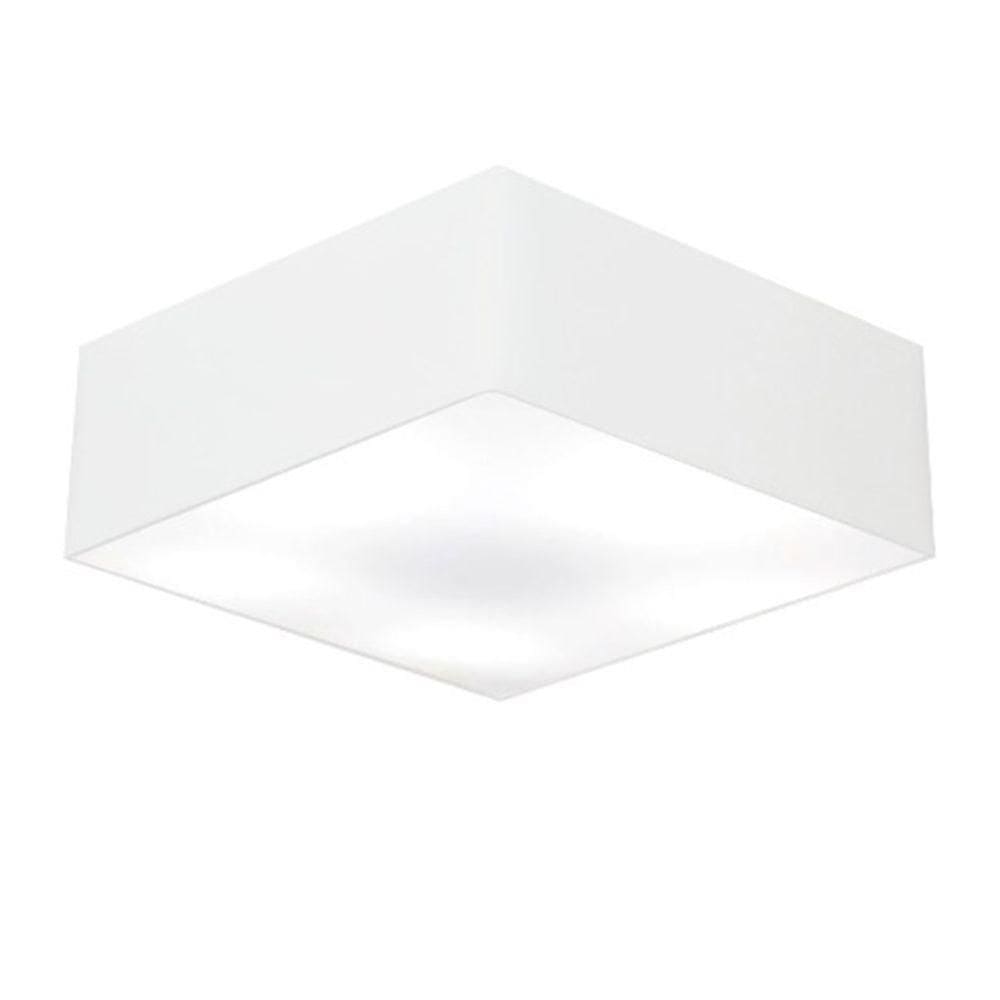 Plafon Quadrado Vivare Md-3002 Cúpula Em Tecido 15/50x50cm - Bivolt Branca 127/220v