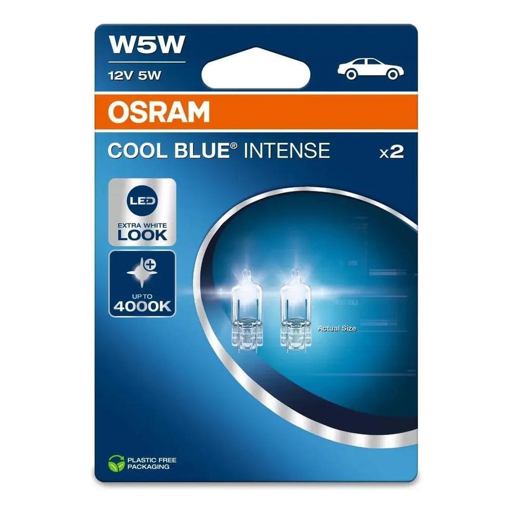 Par Lâmpada Osram Pingo T10 W5W 4000K Cool Blue Intense