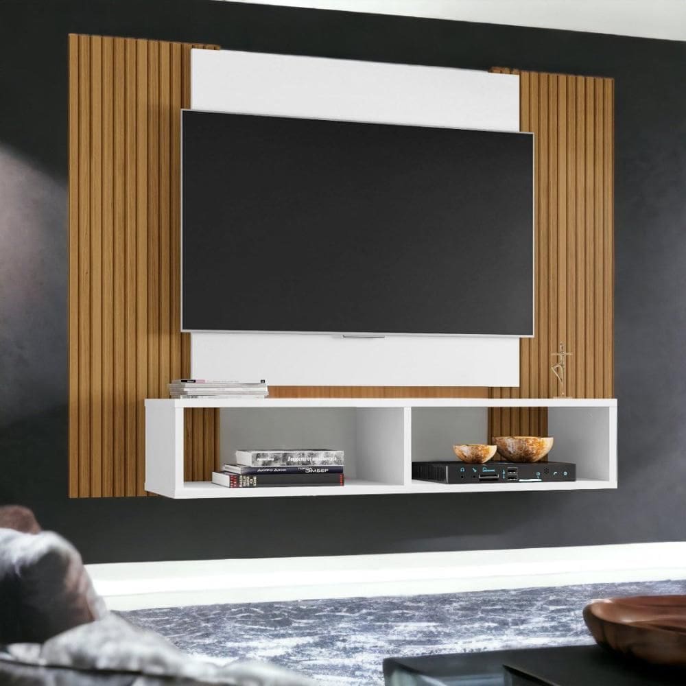 Painel para TVs 42” Navi Branco Ripado Bechara