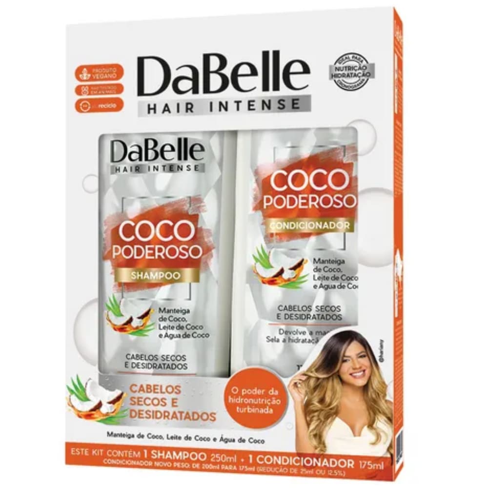 Kit Shampoo e Condicionador Coco Poderoso Dabelle Duo