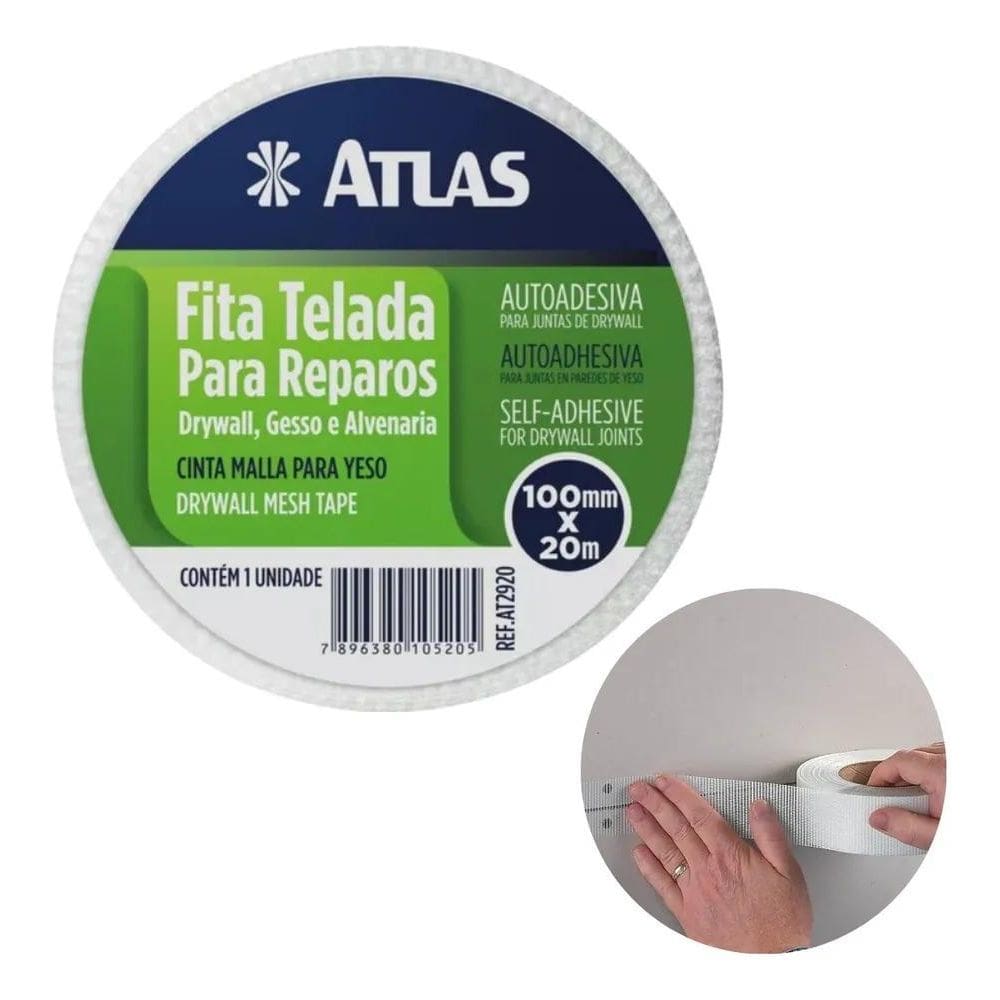 Fita Telada Para Drywall Gesso Autoadesiva 100Mm X 20M Atlas