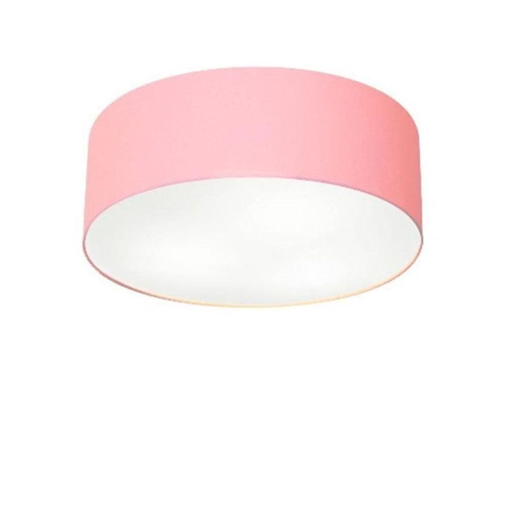 Plafon Para Sala De Jantar Cilíndrico Sj-3046 Cúpula Cor Rosa Bebê