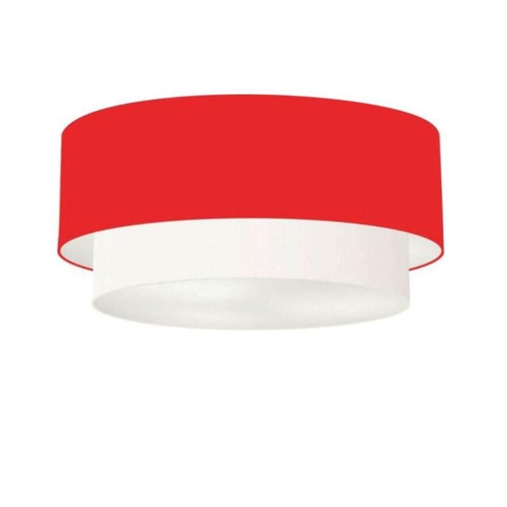 Plafon Para Sala Cilíndrico Sl-3021 Cúpula Cor Vermelho Branco