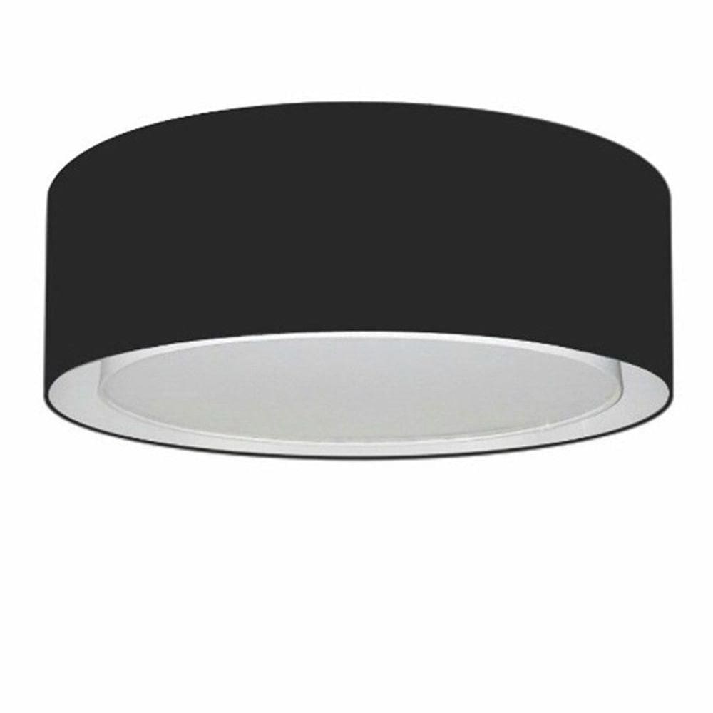 Plafon Cilíndrico Duplo Vivare Md-3038 Cúpula Em Tecido 80x30cm - Bivolt Preto 127/220v
