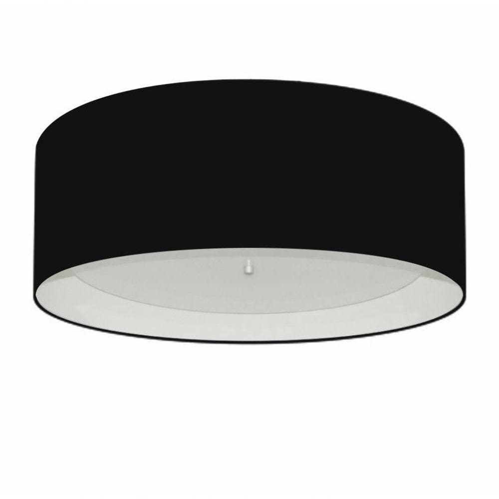 Plafon Para Sala De Estar Cilíndrico Se-3008 Cúpula Cor Preto Branco
