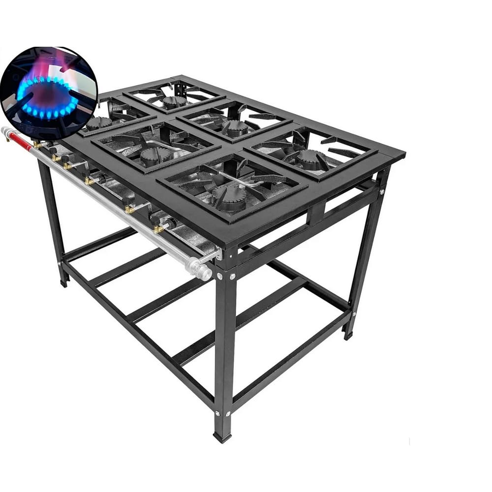 Fogão Industrial 6 Bocas 40x40 Ap P8 Leona