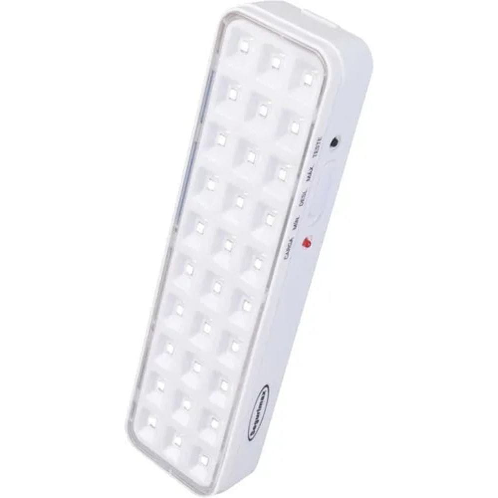 Luminária Emergência 30 Leds Slim Segurimax 17,50Cm Cor Bran