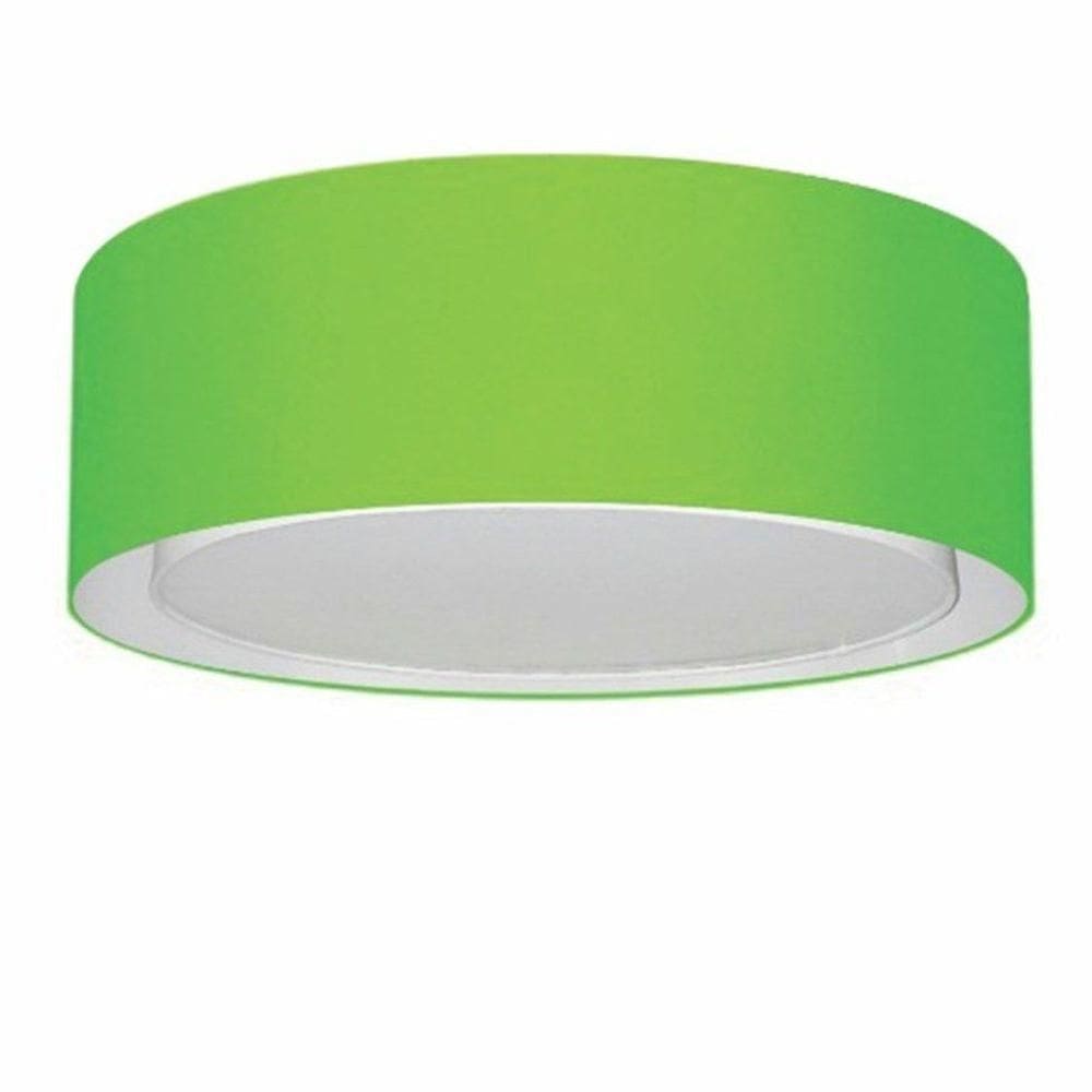 Plafon Cilíndrico Duplo Vivare Md-3038 Cúpula Em Tecido 80x30cm - Bivolt Verde-limão 127/220v
